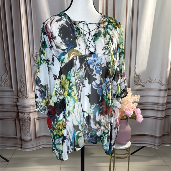 Roberto Cavalli White Relaxed Tie Front Blouse